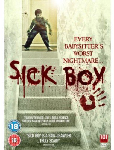 Sick Boy" DVD cover featuring a boy walking up stairs, blood-splattered text.