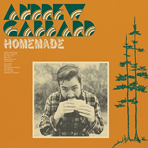 CD cover: Andrew Gabbard's "Homemade" with portrait and pine tree.