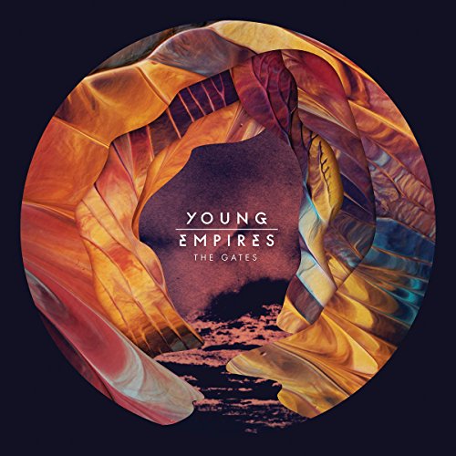 CD cover for Young Empires’ “The Gates” with abstract, swirling orange and gold art.