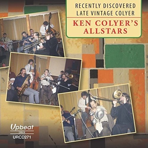 CD cover with three photos of musicians playing instruments, on a patchwork background.