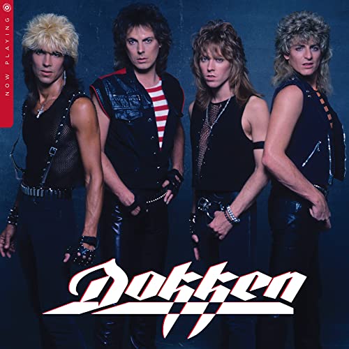 Dokken band portrait from the "Now Playing" vinyl album cover.
