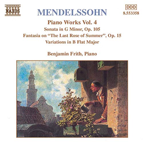 CD cover for Mendelssohn's Piano Works, Vol. 4, featuring a painting.