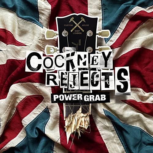 Cockney Rejects album cover with guitar and Union Jack background.