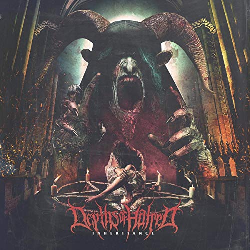 Dark fantasy album cover featuring a demonic figure and a kneeling person.