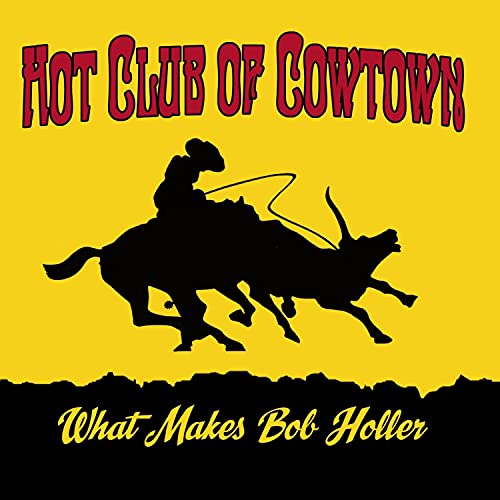 CD cover: silhouette of a cowboy riding a bucking bronco.