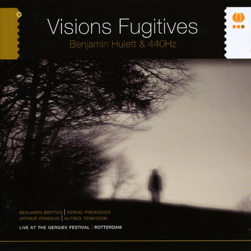 "Album cover with blurred figure walking, trees, and text on black background."