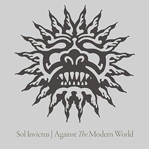 CD cover with a black sun-like face against a gray background.