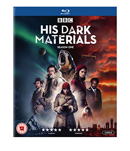 “His Dark Materials” Season 1 Blu-ray cover with characters and a polar bear.