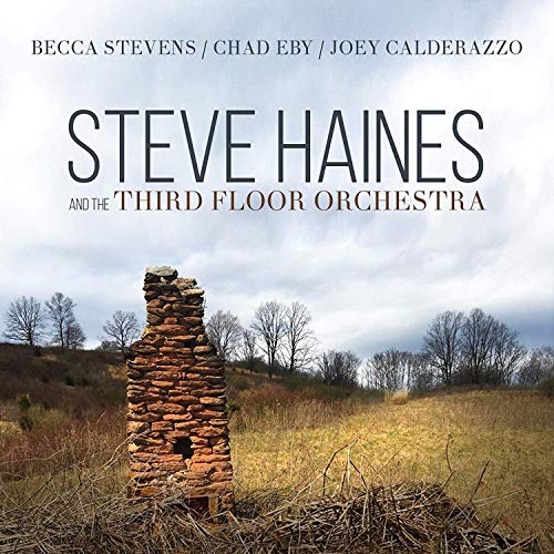"CD cover with a stone structure in a field under a cloudy sky."
