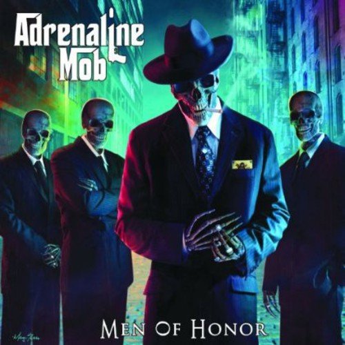 Album cover art: four skeletons in suits, one wearing a hat, in a cityscape.