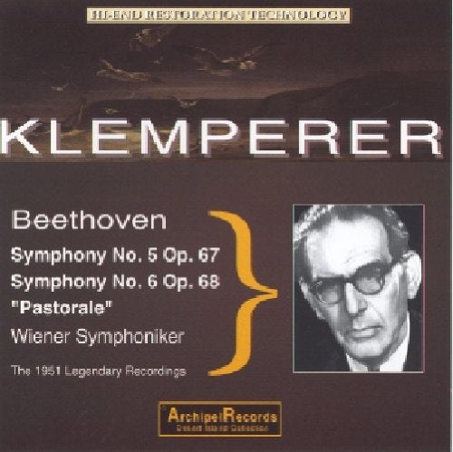 CD cover featuring conductor Klemperer's portrait and Beethoven's symphonies information.