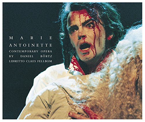 "Album cover with a man covered in blood, wearing a fur coat."