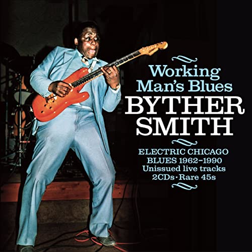 Byther Smith album cover: guitarist playing a red electric guitar onstage.