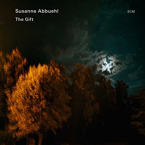"Album cover featuring a dark forest with a full moon shining through clouds."
