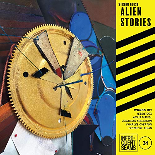 CD cover for "String Noise - Alien Stories" featuring a broken gold gear.