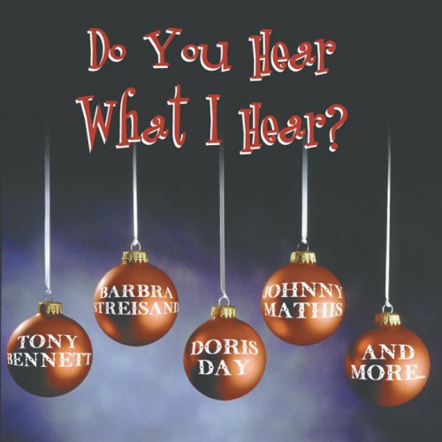 CD cover with red ornaments displaying artist names, holiday theme.