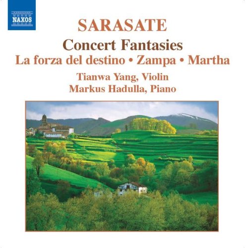 CD cover for Sarasate's "Concert Fantasies" featuring a Tuscan landscape.