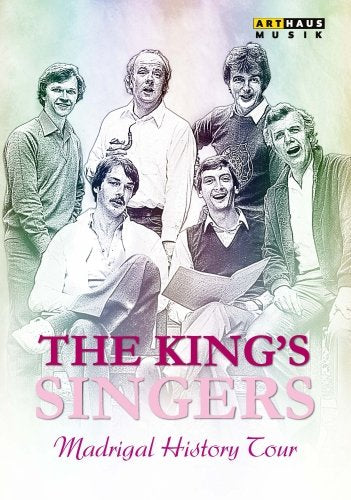 DVD cover featuring six men, titled "The King's Singers Madrigal History Tour".