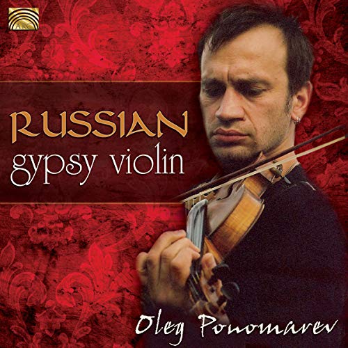 CD cover featuring Oleg Ponomarev playing the violin, red floral background.