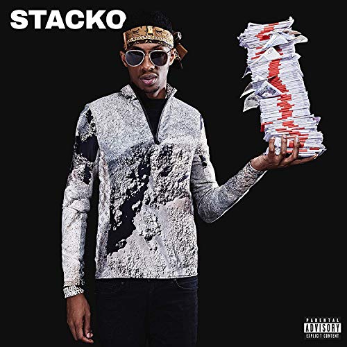 Album cover with man holding cash, wearing sunglasses and patterned jacket against a black background.