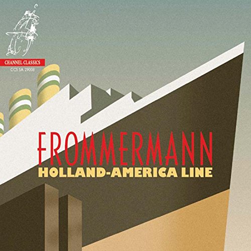 "CD cover art featuring abstract geometric shapes and 'Frommermann Holland-America Line' in red and yellow."