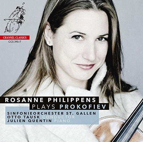 CD cover featuring a woman holding a violin, with text overlay and logo.