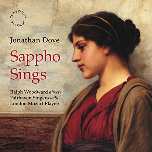 CD cover: painting of a woman in profile, text “Sappho Sings”.