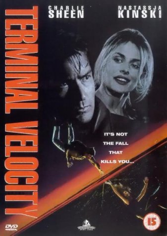 DVD cover for "Terminal Velocity" featuring Charlie Sheen and Nastassja Kinski.