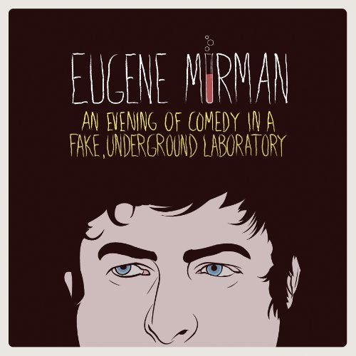 "CD cover with Eugene Mirman's face and title text on dark brown background."