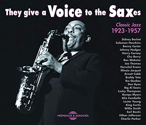 CD cover featuring a saxophone player and list of jazz musicians.
