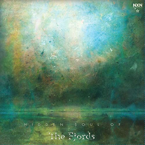 Abstract teal and gold vinyl album cover with text: “Hidden Soul of the Fjords.”