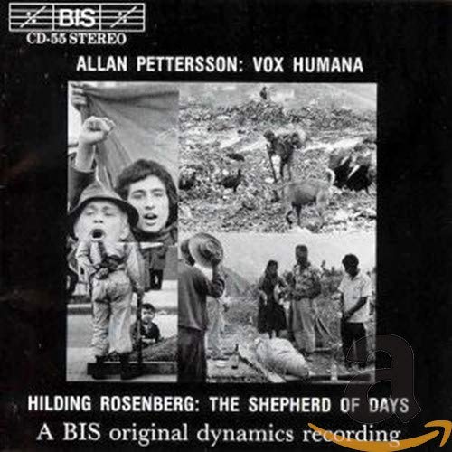 CD cover for Allan Pettersson's "Vox Humana" with black and white imagery.