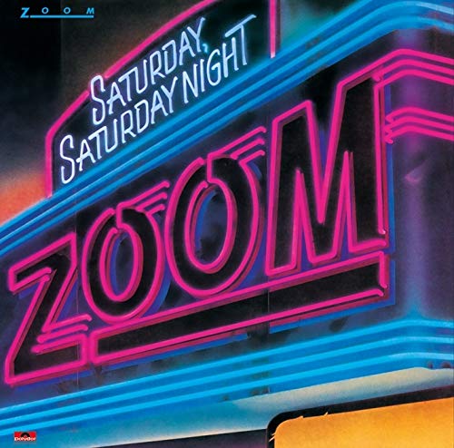 CD cover for "Zoom - Saturday. Saturday Night" with neon sign design.