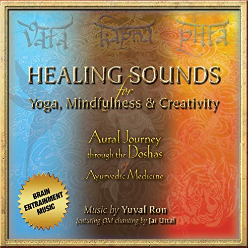 CD cover for "Healing Sounds" by Yuval Ron & Jai Uttal, with gold seal.