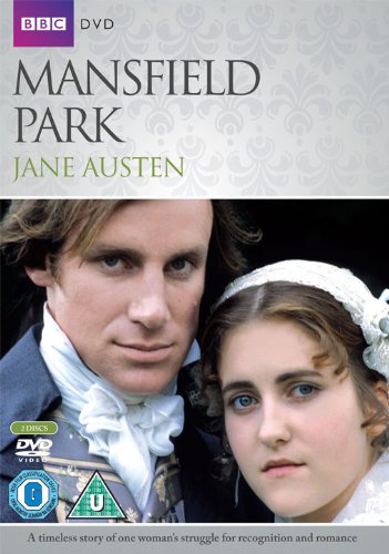 "Mansfield Park" DVD cover featuring a man and woman in period costume.