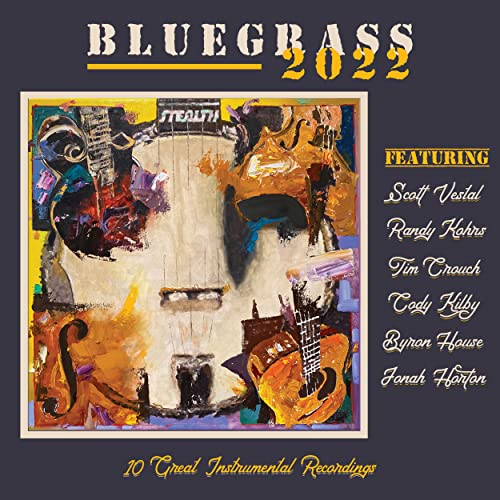 CD cover for “Bluegrass 2022” featuring abstract art and musicians’ names.