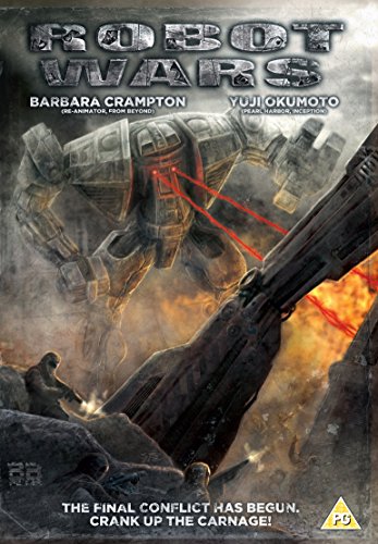 DVD cover art showing a giant robot firing lasers at a large mechanical weapon.