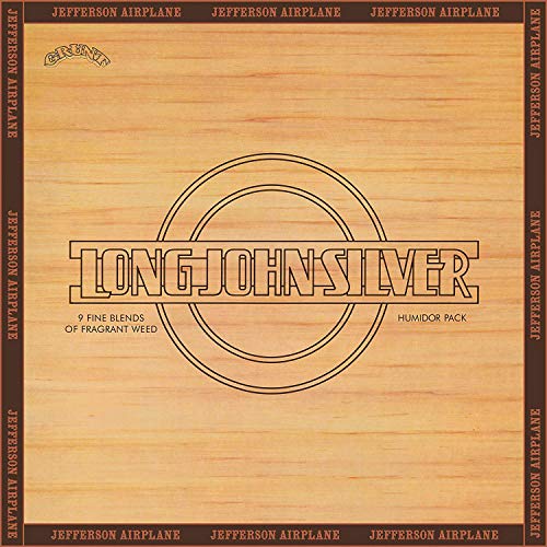 Vinyl record album cover with wooden texture and "Long John Silver" text.