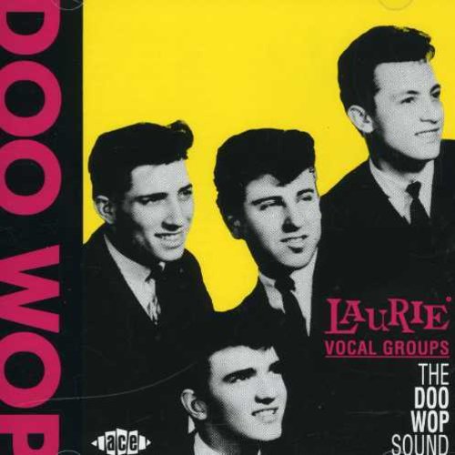 "CD cover with four men in suits, 'DOO WOP' text, against yellow and black background."