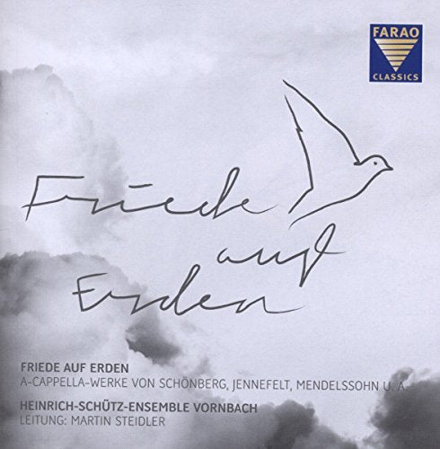 CD cover: dove drawing over clouds with text "Friede auf Erden".