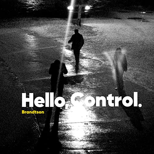 Black and white album cover with figures and the text "Hello, Control.