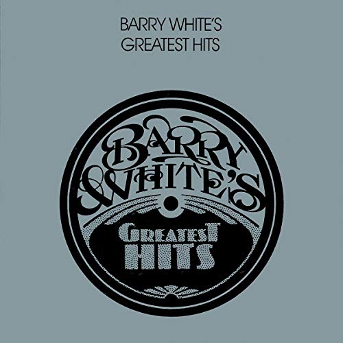 CD cover for Barry White’s Greatest Hits, with circular black and white design.