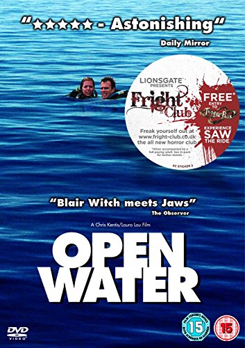 DVD cover for "Open Water" showing a swimmer in blue ocean water.