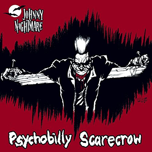CD cover: punk scarecrow with blood, dark forest background, red text.