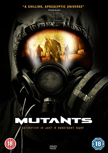 Mutants" DVD cover featuring a hooded figure wearing a gas mask.