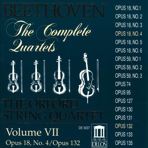 CD cover for Beethoven string quartets, Vol. 7 by the Orford Quartet.