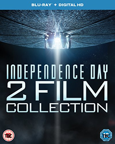 Blu-ray cover for "Independence Day" films featuring a large spaceship.