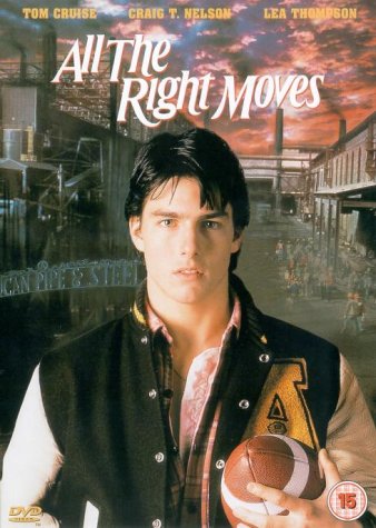 Movie poster for "All The Right Moves" featuring Tom Cruise with a football.