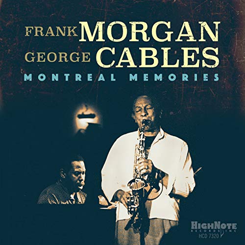 "Jazz album cover with saxophonist and pianist, dark background, and artist names."