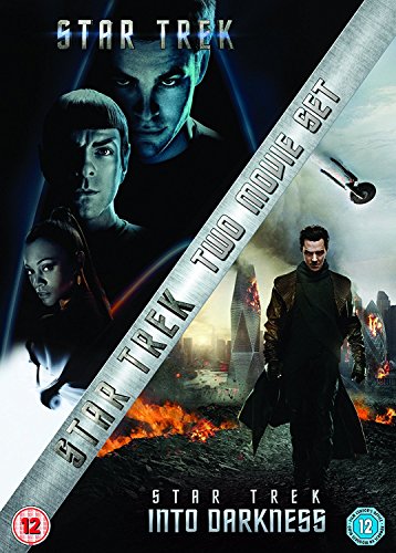 DVD cover for Star Trek and Into Darkness featuring characters and city destruction.